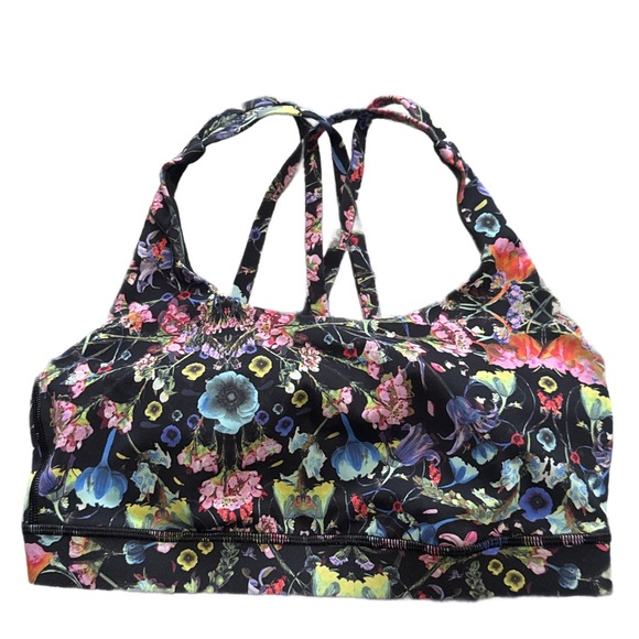 lululemon athletica Tops - Lululemon Energy Bra Black Floral 6 NWOT